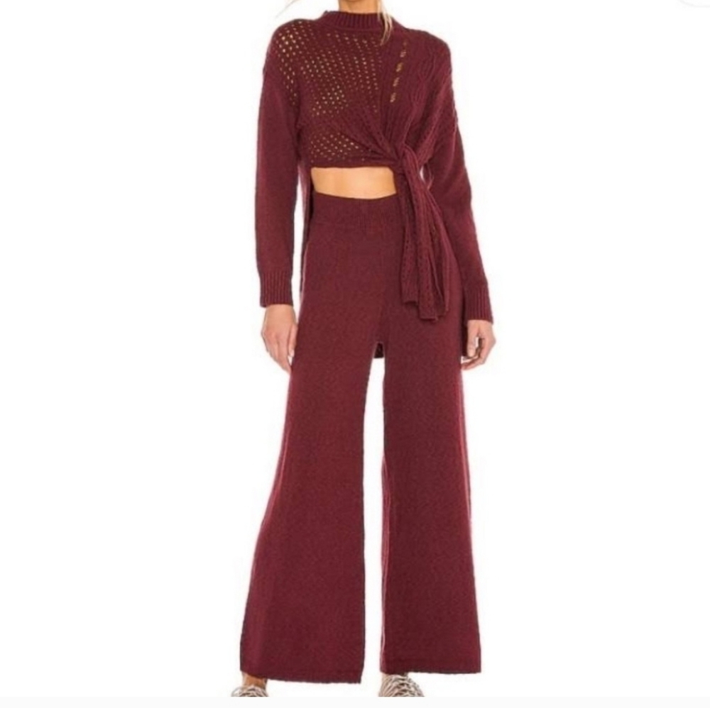 Free People Deep Burgundy Knit Sweater